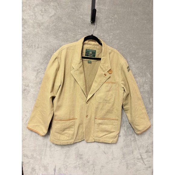 Orvis Other - ORVIS Lord Calvert Mens Tan Cotton Chore Coat Fishing Jacket Size L Patches